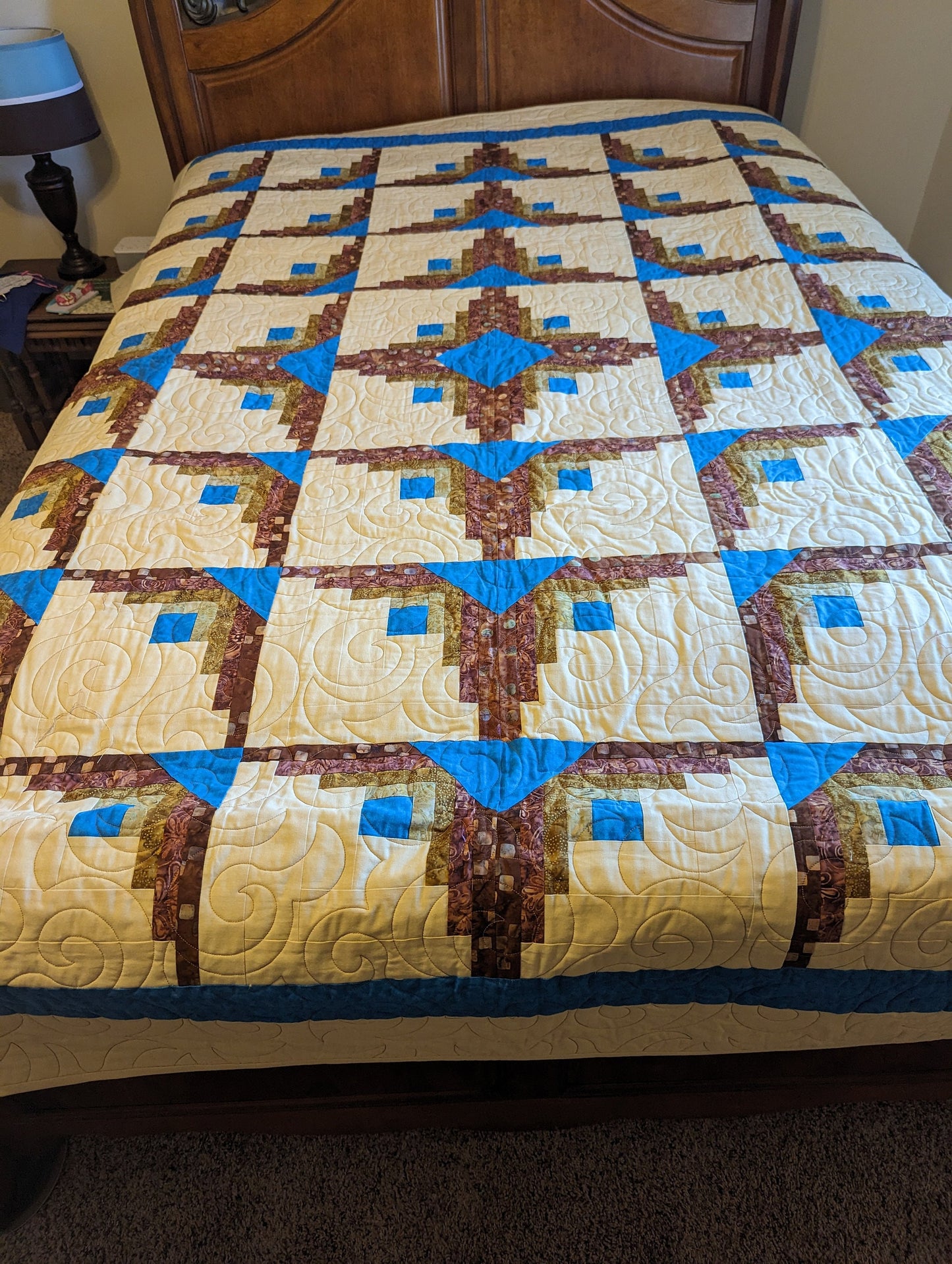 Blue Log Cabin